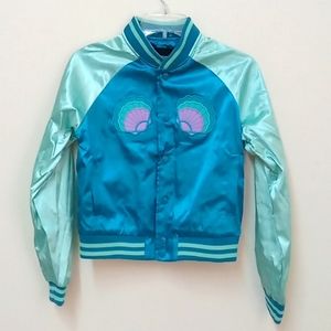 *Final Price* Mermaid For Life Satin Like Festival Cosplay Bomber Jacket
